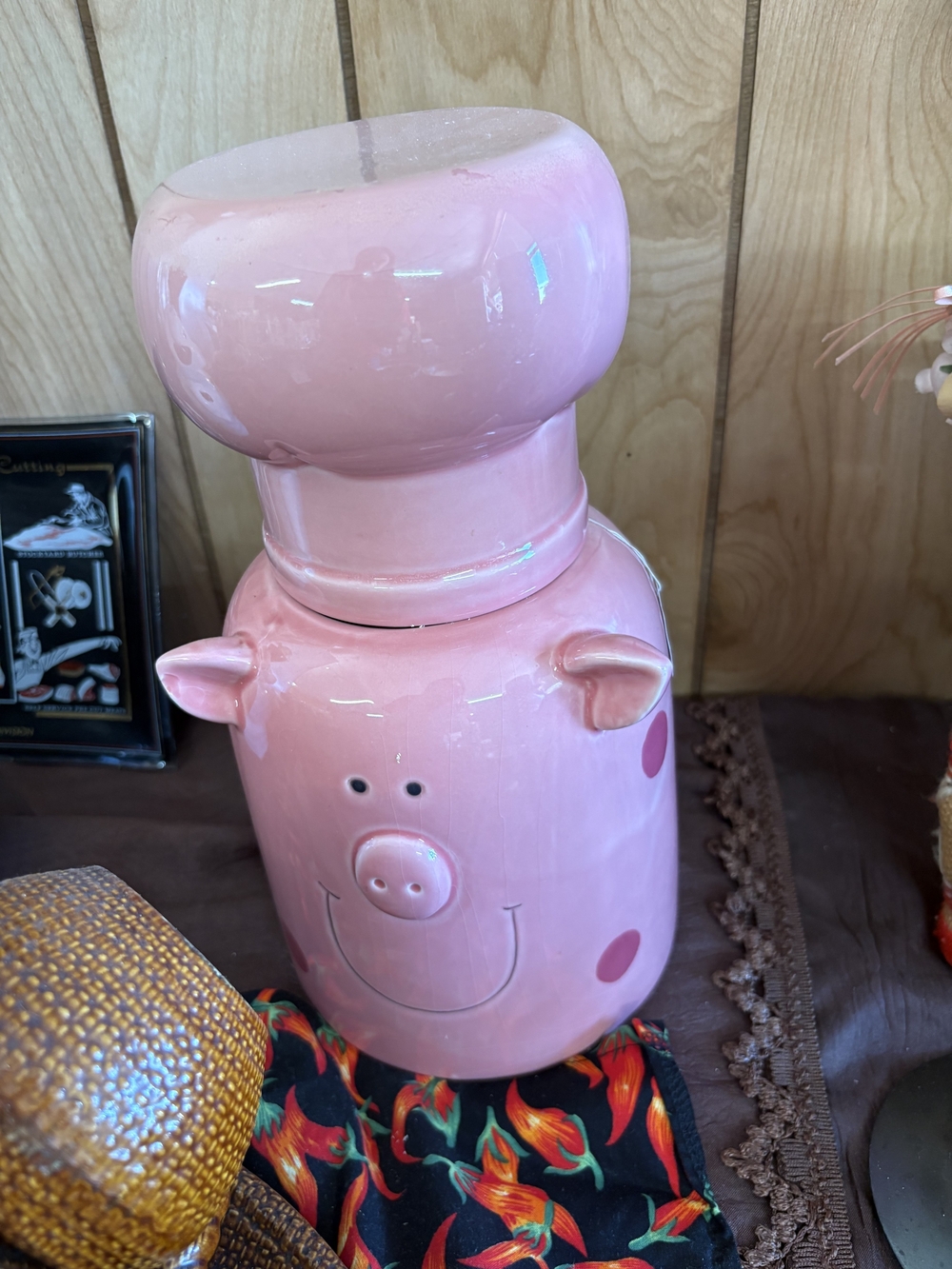 Pink Ceramic Pig Cookie Jar